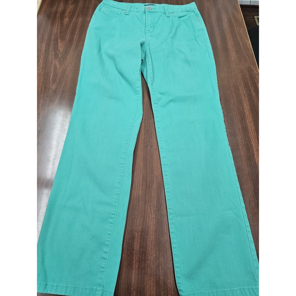 Bandolino Mandie Straight Leg Jeans in Teal. Size 8.